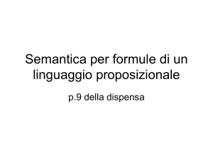 Semantica per formule di un linguaggio proposizionale