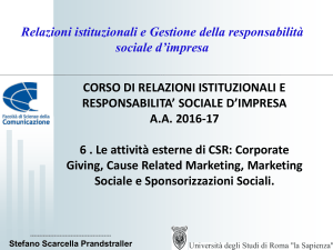 8. Corporate giving e Cause Related Marketing