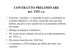 CONTRATTO PRELIMINARE art. 1351 c.c.
