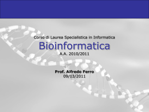 Bioinformatica A.A. 2006/2007 - Dipartimento di Matematica e