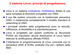 Struttura di Unix e di Linux - Dipartimento di Ingegneria dell