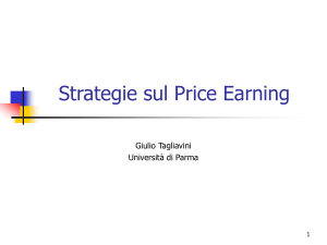 strategie sul price earning - Università degli Studi di Parma