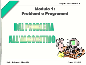 algoritmo - Dipartimento di Matematica e Informatica