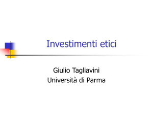Gli investimenti etici - Università degli Studi di Parma