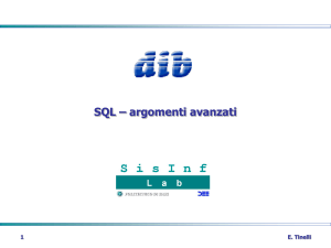 SQL - argomenti avanzati - SisInf Lab