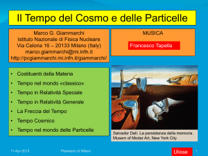 Il Tempo del Cosmo e delle Particelle