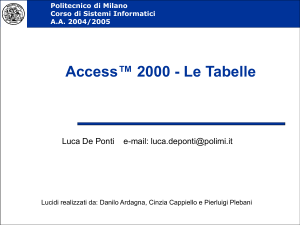 Access 2000 - Le tabelle