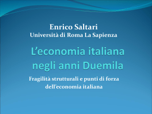 L`economia italiana negli anni Duemila