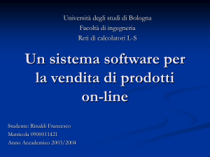Un sistema software per la vendita di prodotti on-line