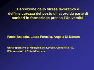 Stress Roma 12 dicembre - Scuola di Medicina e Scienze della