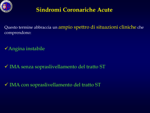 la cardiopatia ischemica acuta: inquadramento