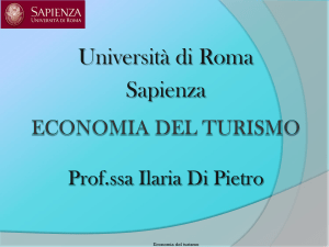 PRIMA LEZIONE ECONOMIA DEL TURISMO E