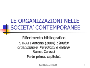 Le organizzazioni - Dipartimento di Scienze Politiche e Sociali