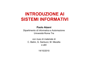 sistemi informativi - Dipartimento di Informatica e Automazione