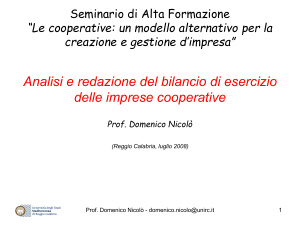 Analisi e redazione del bilancio di esercizio delle imprese