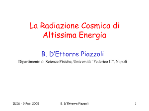 La Radiazione Cosmica di Altissima Energia - INFN - Napoli