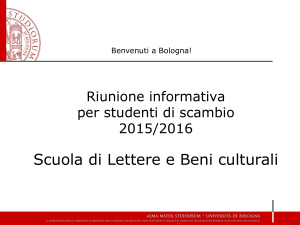 Presentazione riunione 27.1.2016 - Scuola di Lettere e Beni Culturali