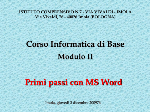 Lezione del 03/12/2009 - Primi passi con MS Word - CPIA