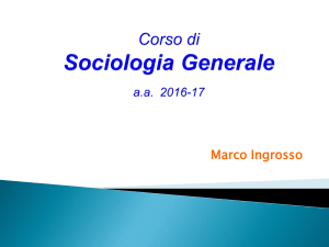 Corso di Sociologia Generale aa 2016-17