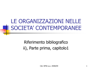 Le organizzazioni - Dipartimento di Scienze Politiche e Sociali