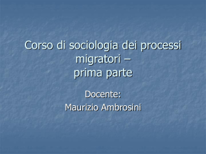 Corso di sociologia dei processi migratori