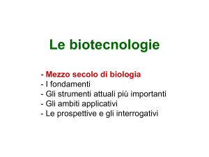 diapositive "Le biotecnologie"