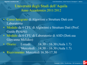 Algoritmi e Strutture Dati - Università degli Studi dell`Aquila