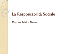 La Responsabilità Sociale - "PARTHENOPE"