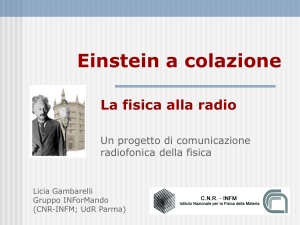 Einstein a colazione - INFN-LNF - Istituto Nazionale di Fisica Nucleare