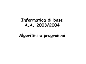 Algoritmi e programmazione