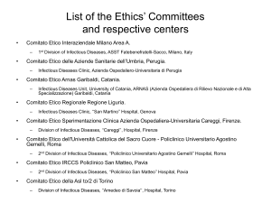 List of the Ethics` Committees and respective centers