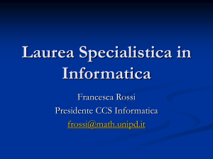 Laurea specialistica in Informatica