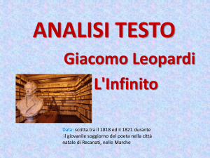 ANALISI TESTO Giacomo Leopardi L`Infinito
