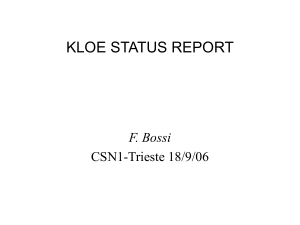 KLOE Fisica - F. Bossi - Istituto Nazionale di Fisica Nucleare