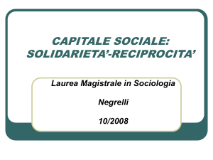 capitale sociale 2 - Dipartimento di Sociologia e Ricerca Sociale