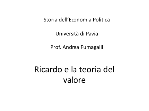 Storia dell`Economia Politica Università di Pavia Prof. Andrea
