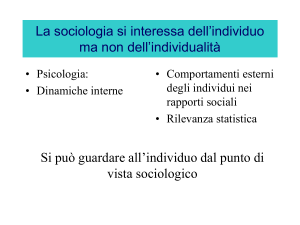 Psicologia e sociologia - Facoltà di Scienze Politiche