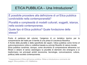 ETICA PUBBLICA – Una Introduzione
