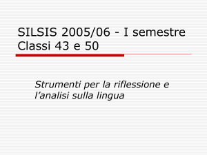 SILSIS 2005/06 - I semestre Classi 43 e 50