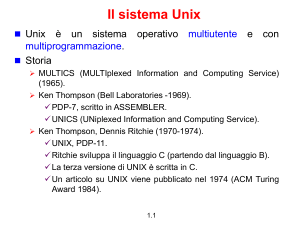 Storia di Unix e di Linux - Dipartimento di Ingegneria dell`Informazione