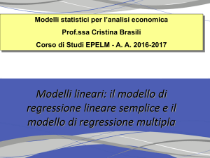il modello di regressione lineare semplice e il modello di