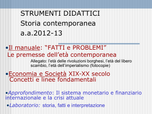 Economia e Società XIX-XX secolo. Concetti e linee