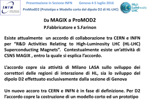 Prototipo e Modello corto del dipolo D2 di HL-LHC