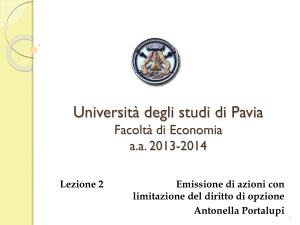 Lezione 2 limitaz diritto di opzione - Università degli studi di Pavia