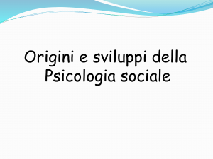 psicologia sociale - Dipartimento di Scienze Politiche e Sociali