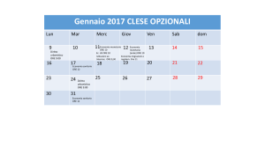 Calendario CLESE Esami opzionali