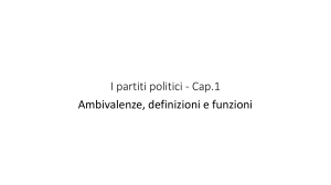 I partiti politici - Cap.1 - Dipartimento di Scienze Politiche e Sociali