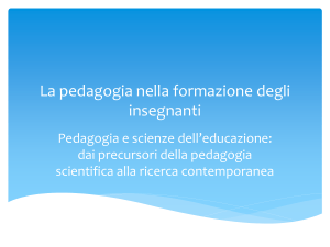 Pedagogia e scienze dell`educazione