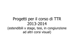 Progetti per il corso di TTR 2011-2012 (estendibili x tesi, stage)