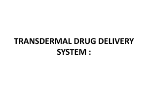 transdermal drug delivery system - e